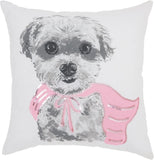 18" Pink and White Cotton Throw Pillow - Homeroots