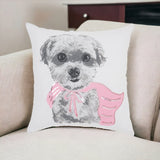 18" Pink and White Cotton Throw Pillow - Homeroots