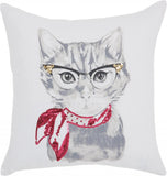 18" Red and White Cotton Throw Pillow - Homeroots
