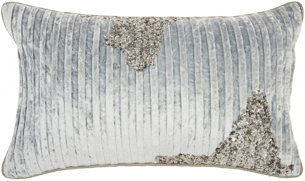 12" X 20" Periwinkle Cotton Throw Pillow - Homeroots