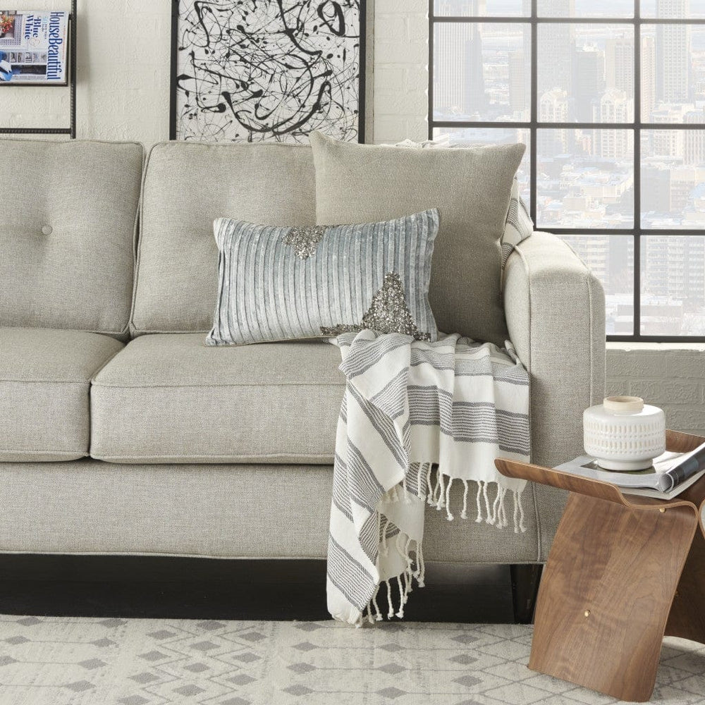 12" X 20" Periwinkle Cotton Throw Pillow - Homeroots - Flyclothing LLC