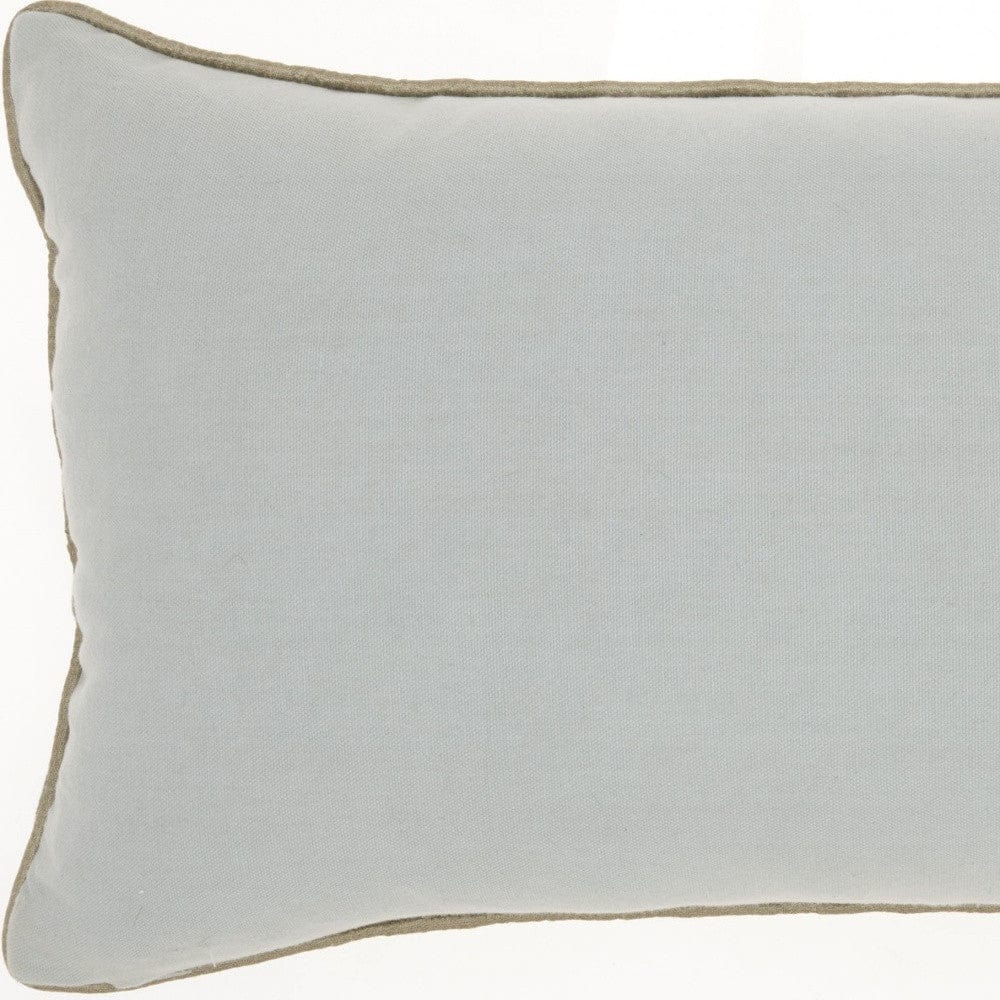 12" X 20" Periwinkle Cotton Throw Pillow - Homeroots - Flyclothing LLC