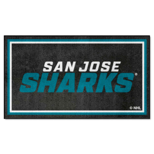 San Jose Sharks 3ft. x 5ft. Plush Area Rug - San Jose Sharks