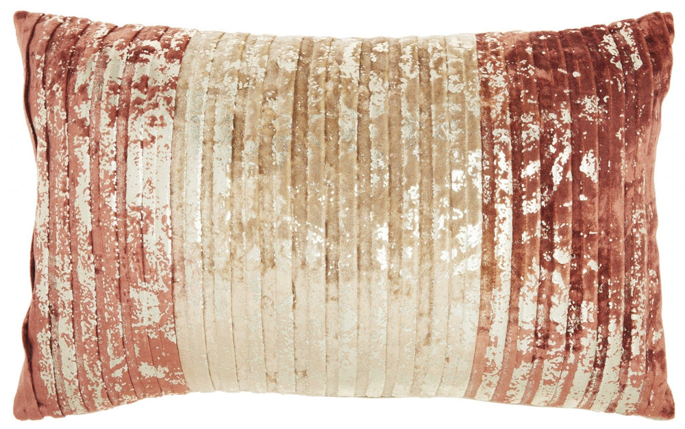 12" X 20" Pink Cotton Throw Pillow - Homeroots
