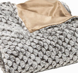 Brown Faux Fur Ombre Plush Throw - Homeroots