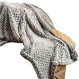 Brown Faux Fur Ombre Plush Throw - Homeroots - Flyclothing LLC