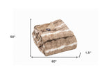 Beige Faux Fur Ombre Plush Throw - Homeroots - Flyclothing LLC