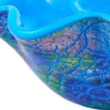 9" Modern Blue And Green Glass Centerpiece Bowl - Homeroots