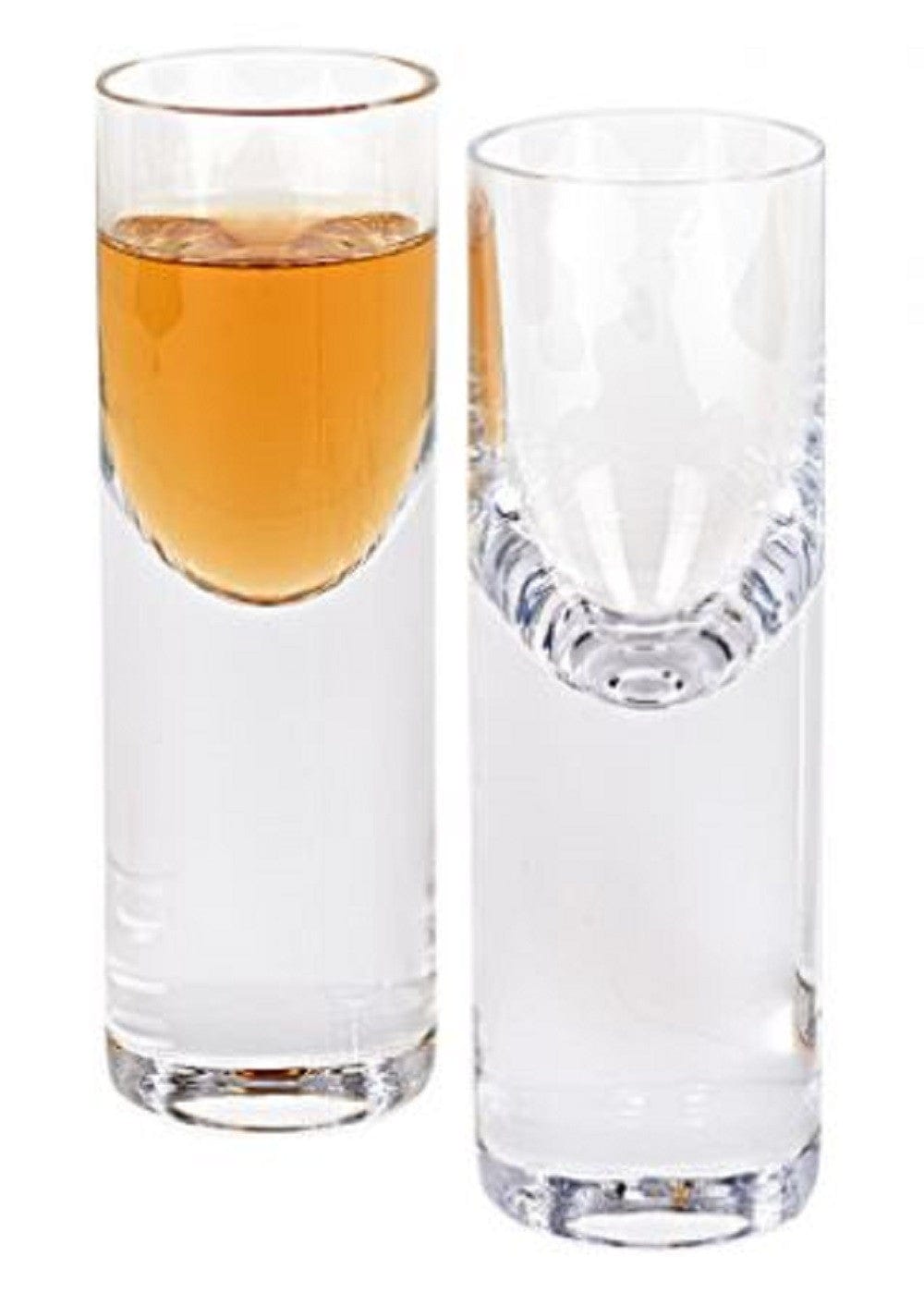 Set Of 2 Mouth Blown Crystal Long Shot Glasses - Homeroots