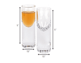 Set Of 2 Mouth Blown Crystal Long Shot Glasses - Homeroots - Flyclothing LLC