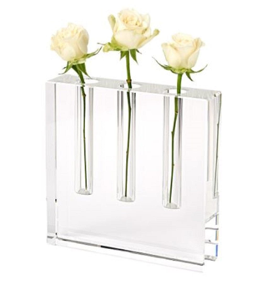 7" Clear Crystal Clear Square Table Vase - Homeroots