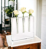 7" Clear Crystal Clear Square Table Vase - Homeroots