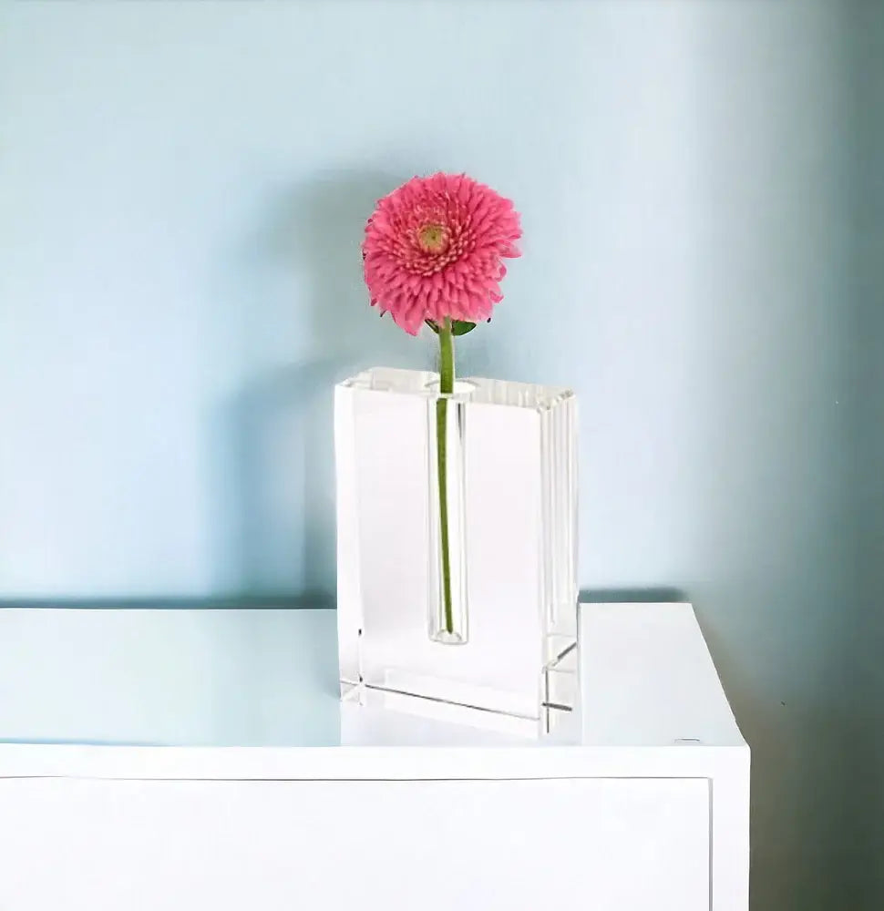 8" Clear Crystal Clear Square Table Vase - Homeroots - Flyclothing LLC