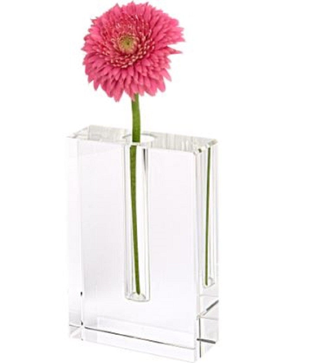 8" Clear Crystal Clear Square Table Vase - Homeroots