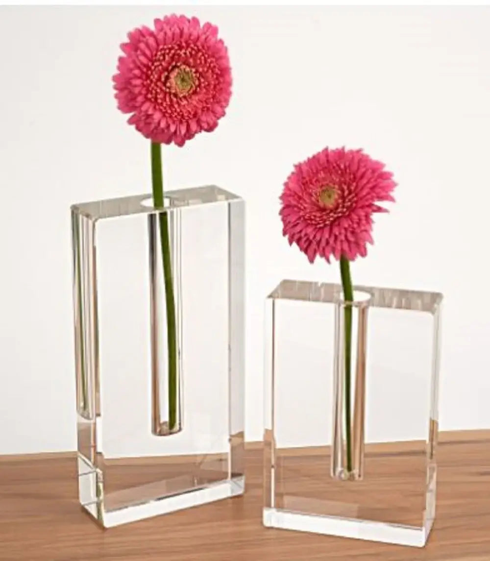 8" Clear Crystal Clear Square Table Vase - Homeroots - Flyclothing LLC