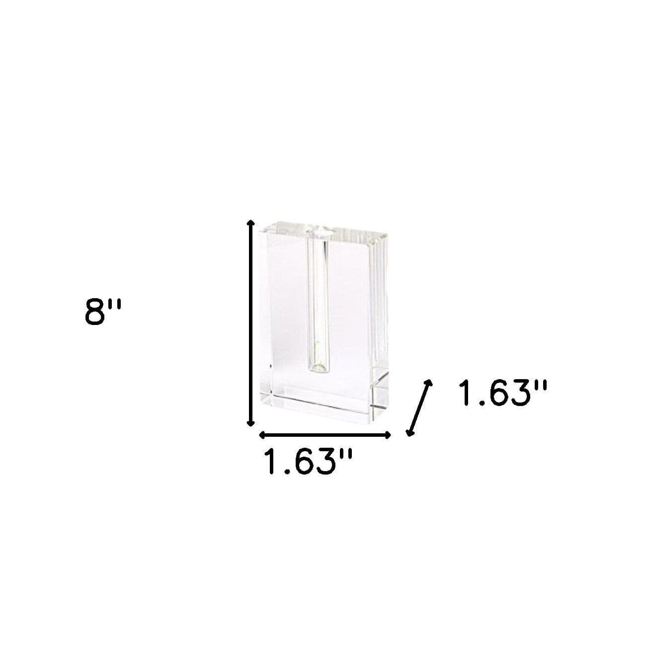 8" Clear Crystal Clear Square Table Vase - Homeroots - Flyclothing LLC