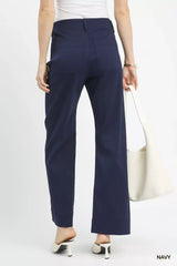 Umgee Button Stretched Pants - Trendsi - Flyclothing LLC