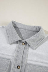 Pocketed Curved Hem Button Up Vest - Trendsi - Flyclothing LLC