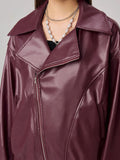 Zip Up Drop Shoulder Jacket - Trendsi