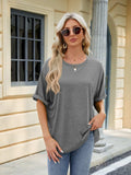 Florira Round Neck Half Sleeve T-Shirt - Trendsi - Flyclothing LLC