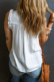 Frill Notched Sleeveless Tank - Trendsi - Flyclothing LLC