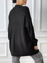 Open Front Drop Shoulder Cardigan - Trendsi - Flyclothing LLC