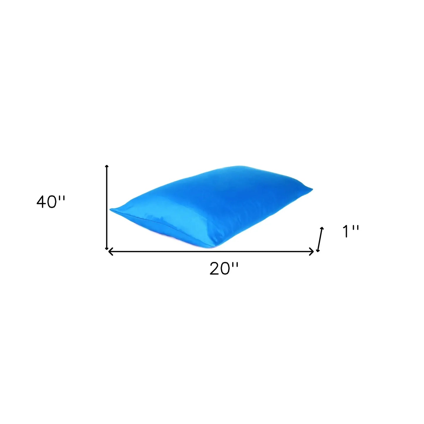 Bright Blue Dreamy Silky Satin King Size Pillowcase - Homeroots - Flyclothing LLC
