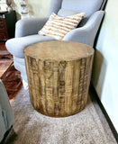 20" Beige Solid Wood Round End Table - Homeroots