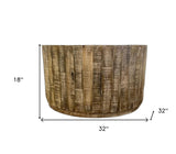32" Brown Solid Wood Round Coffee Table - Homeroots - Flyclothing LLC