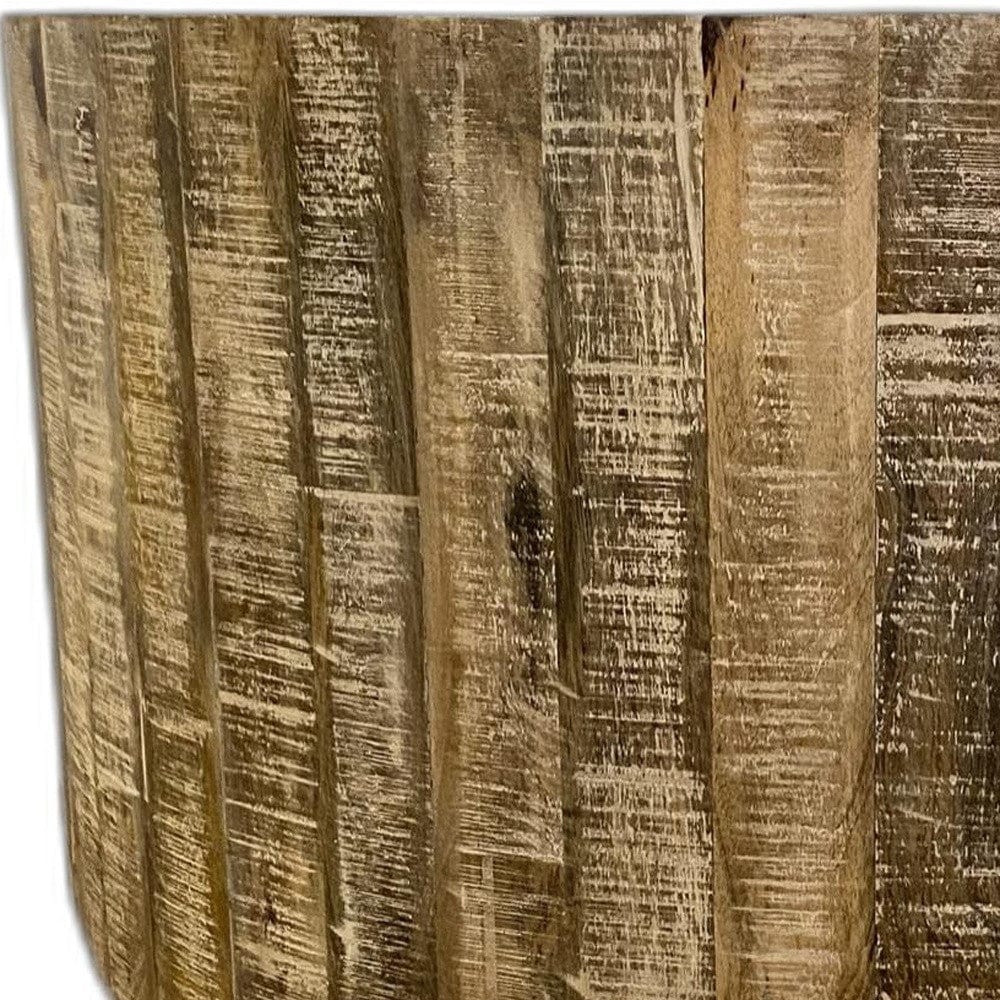 32" Brown Solid Wood Round Coffee Table - Homeroots - Flyclothing LLC