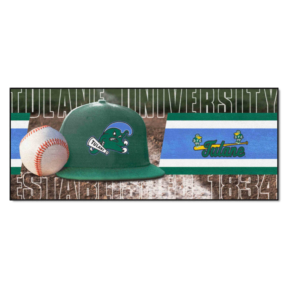 Tulane Green Wave Baseball Runner Rug - 30in. x 72in. - Tulane