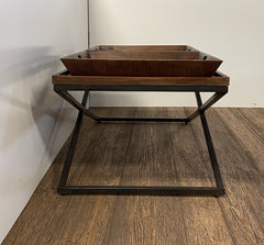 27" Brown And Black Solid Wood Coffee Table - Homeroots
