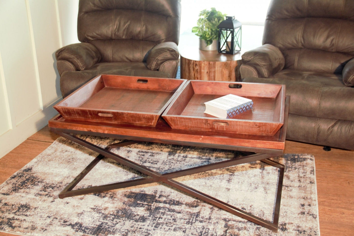 27" Brown And Black Solid Wood Coffee Table - Homeroots - Flyclothing LLC