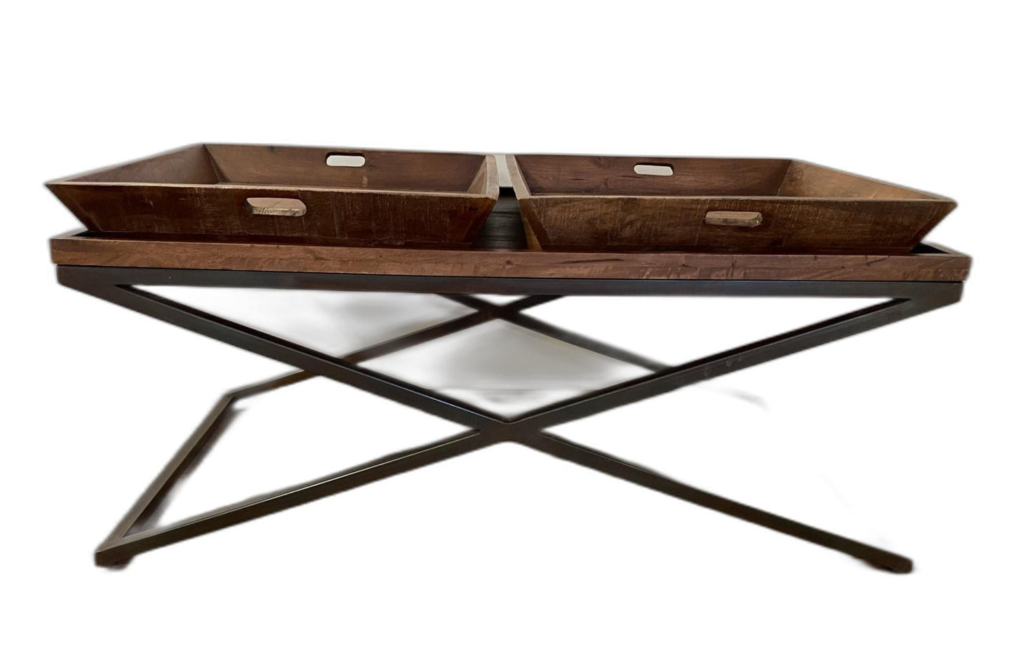 27" Brown And Black Solid Wood Coffee Table - Homeroots - Flyclothing LLC