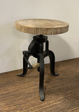 24" Brown And Black Iron Backless Counter Height Bar Chair - Homeroots