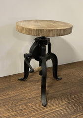 24" Brown And Black Iron Backless Counter Height Bar Chair
