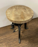 24" Brown And Black Iron Backless Counter Height Bar Chair - Homeroots
