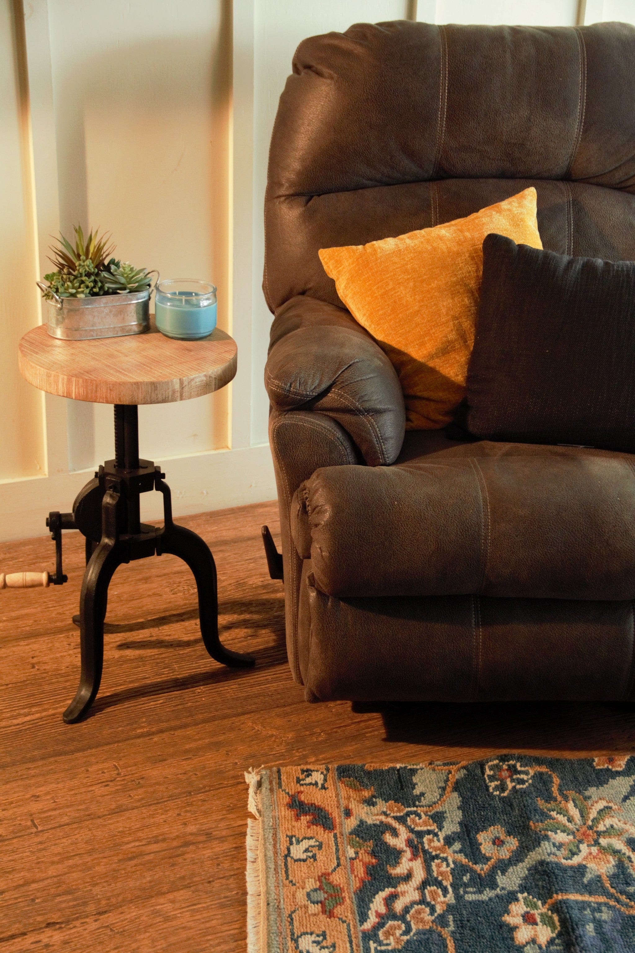 24" Brown And Black Iron Backless Counter Height Bar Chair - Homeroots - Flyclothing LLC