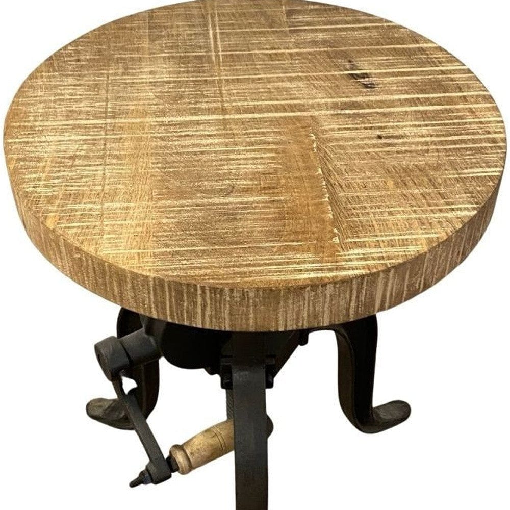 24" Brown And Black Iron Backless Counter Height Bar Chair - Homeroots - Flyclothing LLC