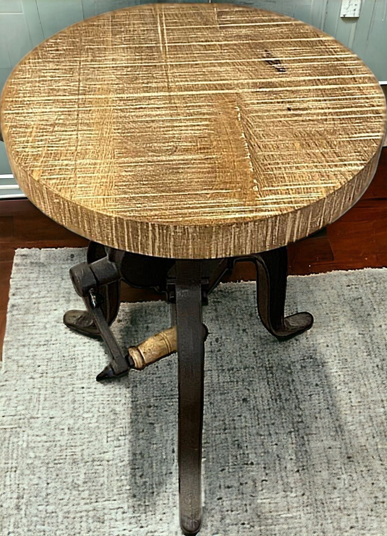 24" Brown And Black Iron Backless Counter Height Bar Chair - Homeroots - Flyclothing LLC