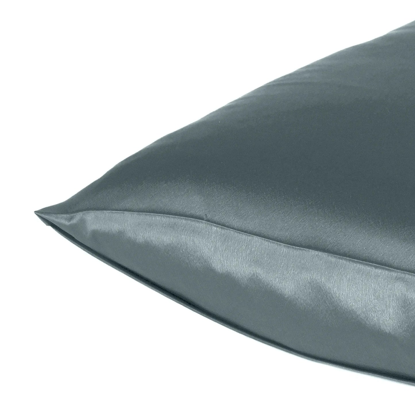 Gray Dreamy Set Of 2 Silky Satin King Pillowcases - Homeroots - Flyclothing LLC