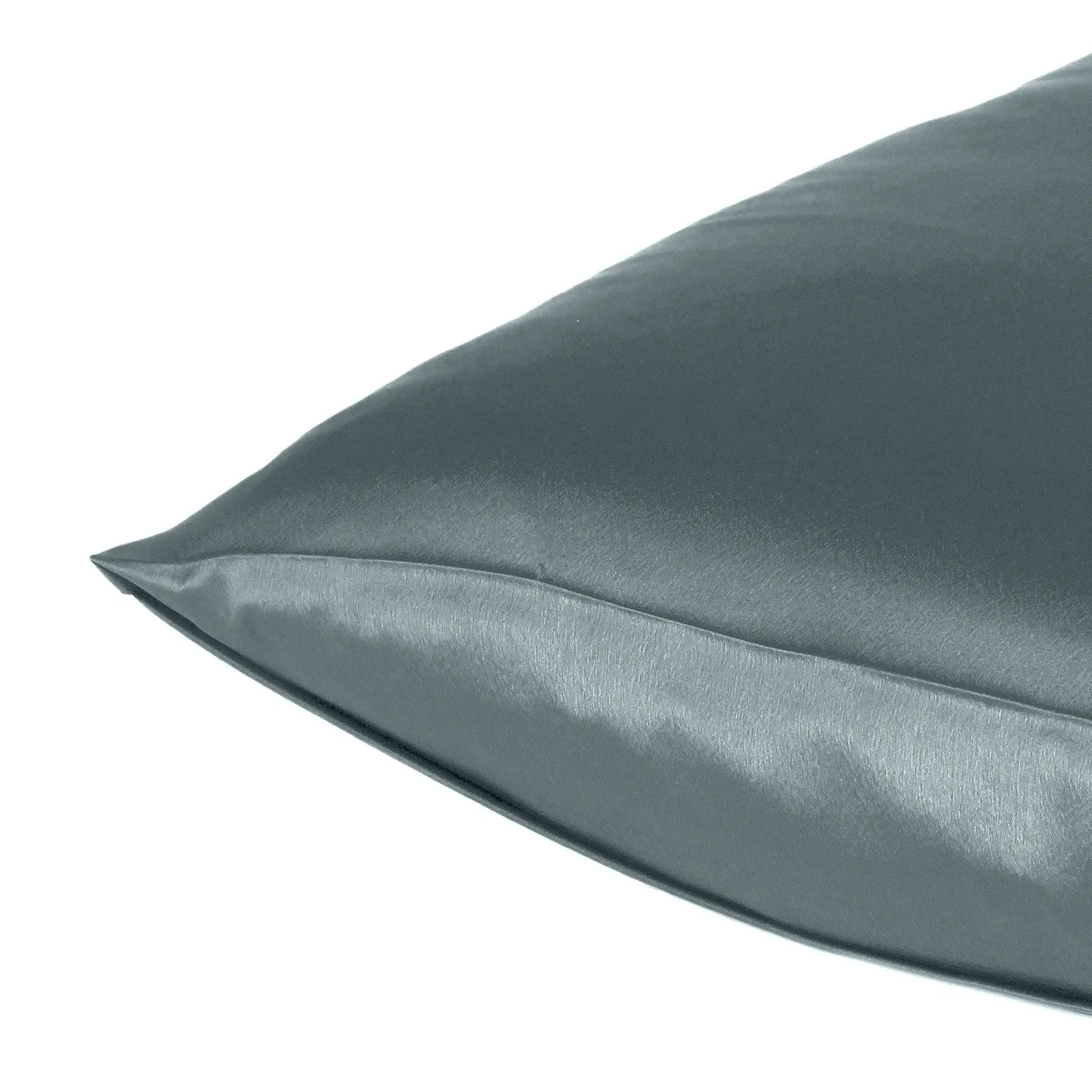 Gray Dreamy Set Of 2 Silky Satin King Pillowcases - Homeroots - Flyclothing LLC