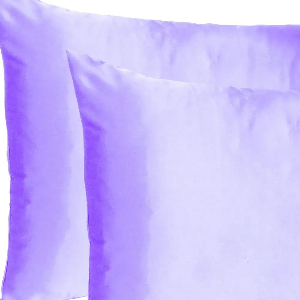 Purple Dreamy Set Of 2 Silky Satin King Pillowcases - Homeroots - Flyclothing LLC