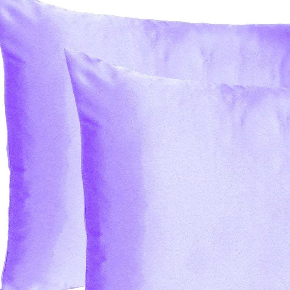 Purple Dreamy Set Of 2 Silky Satin King Pillowcases - Homeroots - Flyclothing LLC