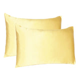 Gold Dreamy Set Of 2 Silky Satin King Pillowcases - Homeroots - Flyclothing LLC