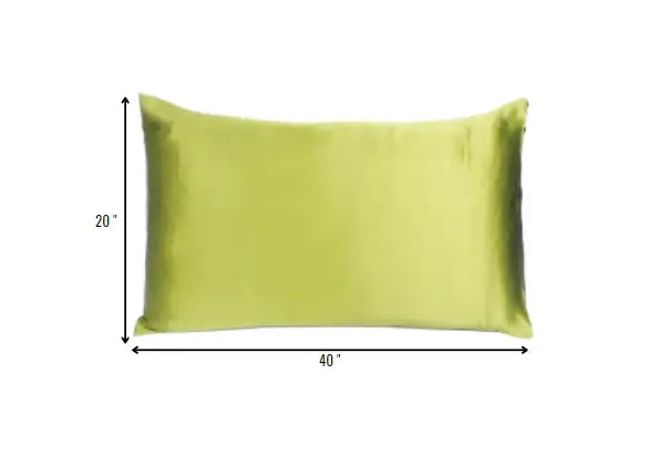 Lemongrass Dreamy Set Of 2 Silky Satin King Pillowcases - Homeroots - Flyclothing LLC