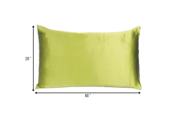 Lemongrass Dreamy Set Of 2 Silky Satin King Pillowcases - Homeroots - Flyclothing LLC