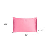 Pink Rose Dreamy Set Of 2 Silky Satin King Pillowcases - Homeroots - Flyclothing LLC