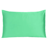 Green Dreamy Set Of 2 Silky Satin King Pillowcases - Homeroots - Flyclothing LLC