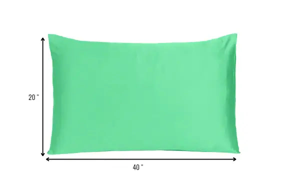 Green Dreamy Set Of 2 Silky Satin King Pillowcases - Homeroots - Flyclothing LLC